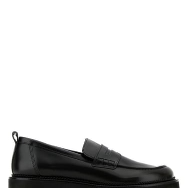 Ami Unisex Black Leather Loafers