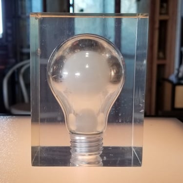 Pierre Giraudon Pop Art Light Bulb in Lucite 