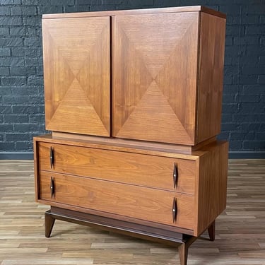 Mid-Century Modern Sculpted Highboy Dresser by American of Martinsville, c.1960’s 