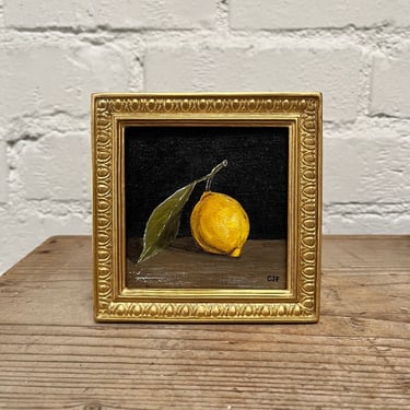 Framed Single Lemon Still Life • 5&quot; x 5&quot;