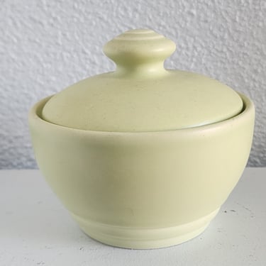 Vintage Sugar Bowl with Lid Pfaltzgraff Dishes Green Apple color decor Collectible Kitchenware 