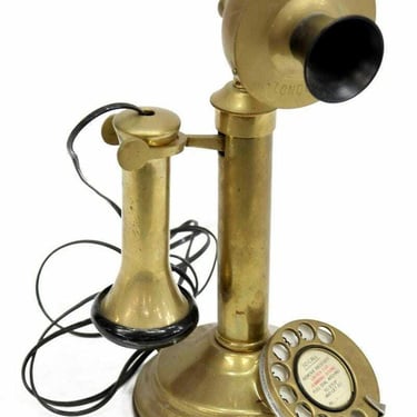Antique Phone, Brass, Candlestick Telephone, Unique Home Decor, Gorgeous!