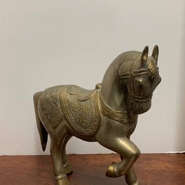 Vintage Asian Style Brass Horse 