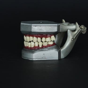 1940's Columbia Dentoform Aluminum Teeth Set with Ortho Wax