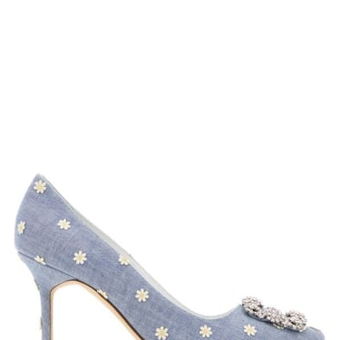 Manolo Blahnik Women Embroidered Fabric Hangisi Pumps