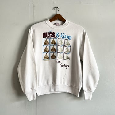 Vintage 80s 90s Hersheys Hugs and Kisses Cute Sweatshirt Size S 
