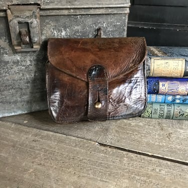 English Leather Ammo Pouch, Bag, Case, Hunting, Handmade Leather Hip Bag Belt Pouch 