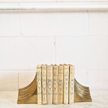 art deco french brass bookends