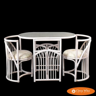 Blonde Rattan Bistro Set