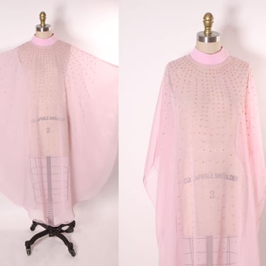 Late 1960s Early 1970s Sheer Pink Glitter Detail Collared Cape 