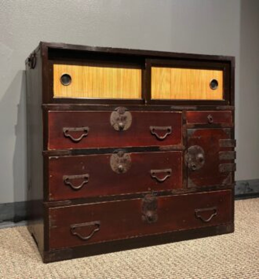 Antique Japanese Choba, Merchant Tansu Chest . Kuraya Japanese