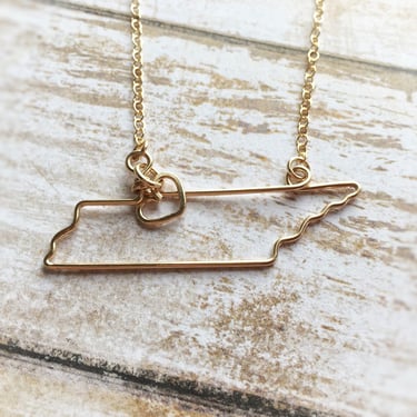 Tennessee Necklace - Tennessee State Necklace - Home State Necklace - Tennesse Jewelry - State Necklaces - Silver or Gold - Gift for Her 