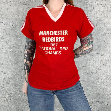 1987 Manchester Redbirds National Champs Tee Shirt T-Shirt 