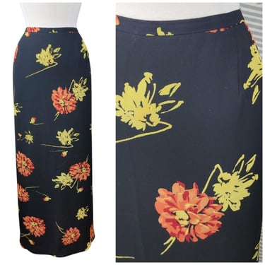 Vintage Y2K Floral Skirt Plus Size 18W 18 Layered Black Long Maxi Alt Dahlia 