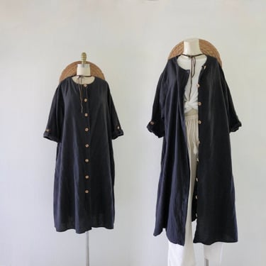 oversized black dress - duster 