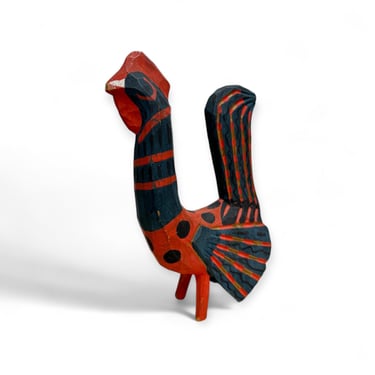 Vintage Wood Carved Gastrike Rooster, Made In Sweden 