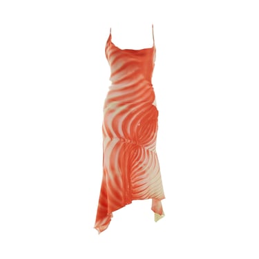 Roberto Cavalli Orange Silk Ombre Swirl Dress