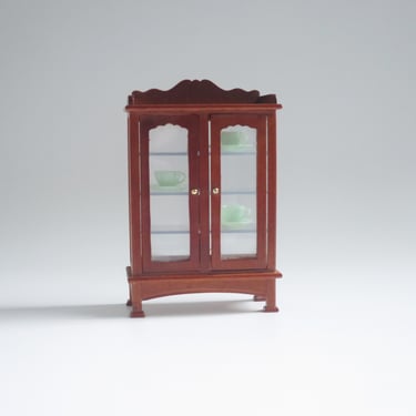 Dollhouse Mini Curio Cabinet, Vintage Miniature Display or Diorama Cupboard 1:12 scale by Shackman Japan 