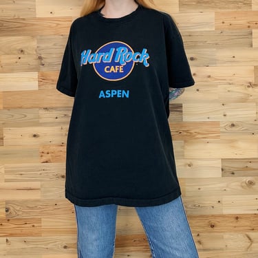 90's Vintage Hard Rock Cafe Aspen Colorado Tee Shirt T-Shirt 