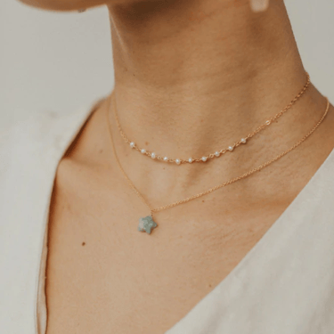 Aquamarine Star Necklace