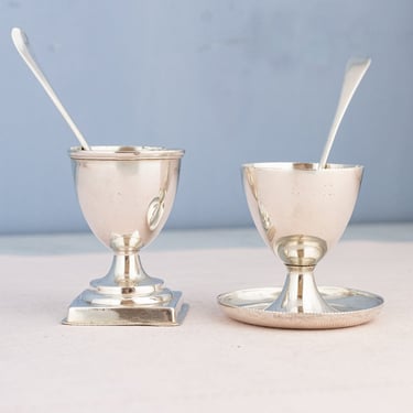 Antique Sterling Silver Egg Cup &amp; Spoon