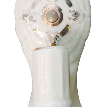 1940s Traditional White Gold Detail Porcelain Wall Sconce