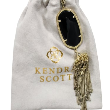 Kendra Scott - Gold Chain w/ Large Black Pendant &amp; Tassels