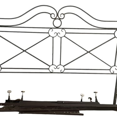 Wrought Iron Scrolled King Bed Headboard &amp; Footboard Frame NJ220-46