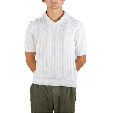 1960S Off White Cotton Blend Knit Men's Shirt 