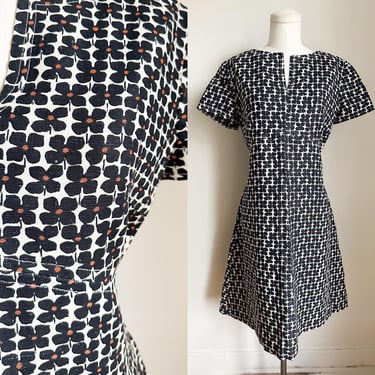 Vintage 1960s Mod Floral Dress / M 