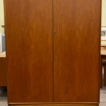 Item #DB62 Mid Century Modern Teak Double Door Armoire by McIntosh c.1960