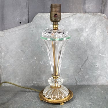Vintage Glass Table Lamp | Working Condition Elegant Table Lamp | Working Lamp | Vintage 1950s Decor 