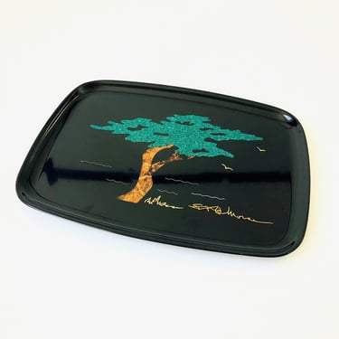 Vintage Couroc Tree Tray / Monterey Cypress by SFB Morse 