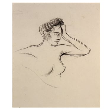 1920s Original JEAN-LOUIS FORAIN Pencil on Paper Drawing, Nude Woman Study Art 