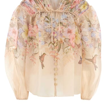 Zimmermann Women Printed Linen Blend Illuminate Blouse
