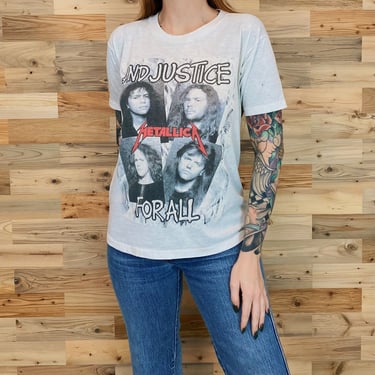 Metallica 1988 And Justice For All Front and Back Print Band T Shirt 