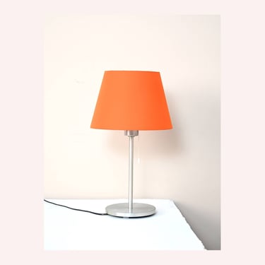 Vintage Mid-Century Orange Scandinavian Metal Table Lamp - 1970s 