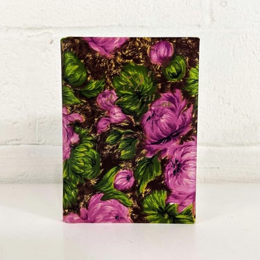 Vintage Flower Power Photo Album Purple Green Vacation Scrapbook Memories Bound Book 1970s 70s Photography Photographer Gift Satin MCM 