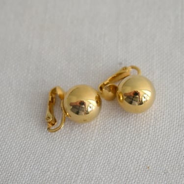 1960s Coro Gold Ball Clip Earrings 
