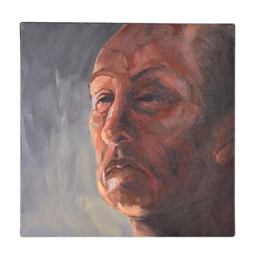 Painterly Portrait Oil Painting Somber Man Lenell Chicago Artist 