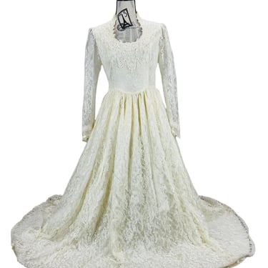 Vtg Gunne Sax Romantic Rennaissance Bridal Collection Ivory Lace Wedding Dress 9