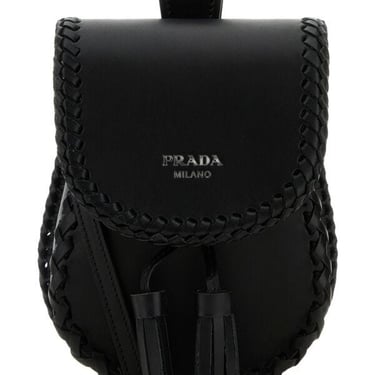 Prada Women Black Leather Crossbody Bag