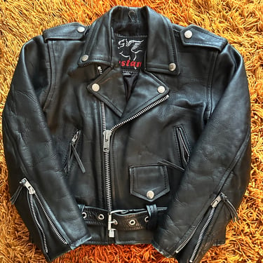 Kids Leather Motorcycle Jacket Size 14 