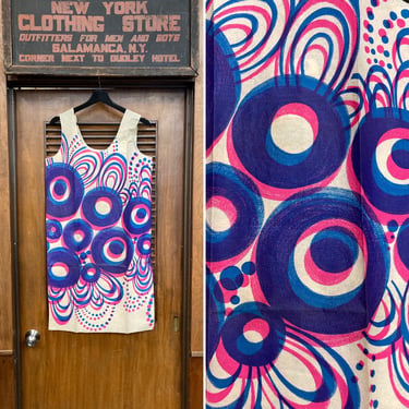 Vintage 1960’s Deadstock Mod Op Art “Paper” Dress, Op Art, 1960s Dress, Mod, Paper Dress, NOS, Psychedelic, Pop Art, Deadstock, 