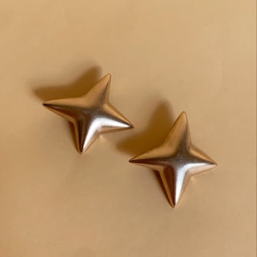 Vintage 80s Gold Clip-On Earrings 