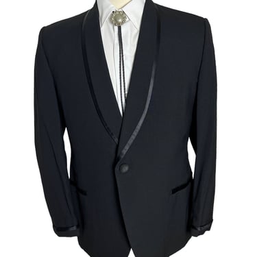 Vintage 1960s Wool SHAWL COLLAR Tuxedo Jacket ~ size 38 R ~ Suit ~ Wedding ~ Blazer / Sport Coat / Suit ~ 60s ~ Smoking 