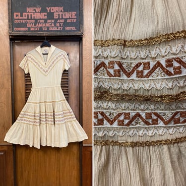 Vintage 1950’s Southwest Style Patio Western Rockabilly Dress, Rockabilly Dress, Patio Dress, Vintage Western Wear, Southwest Dress, 1950’s 
