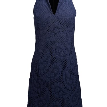 Lilly Pulitzer - Navy Paisley Lace Sleeveless Dress Sz 2