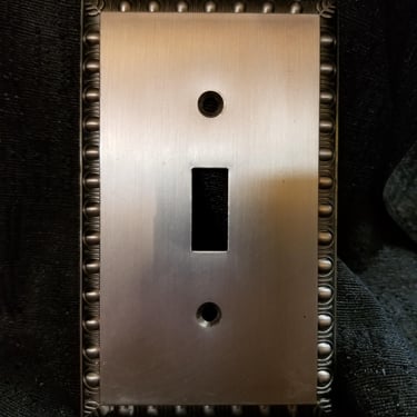 Satin Nickel Finish Egg and Dart Metal Light Switch  Cover