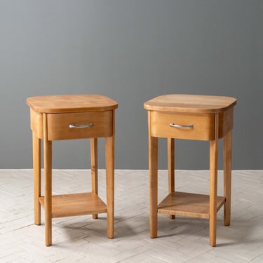 Pair of Moderne Maple Nightstands